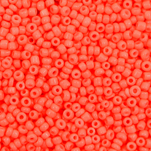 Rocailles 2mm neon coral orange, 10 gram